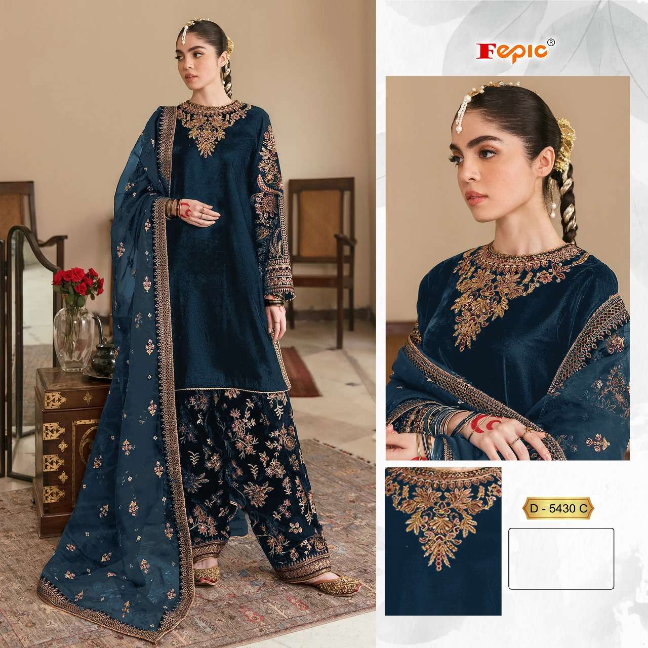 FEPIC ROSEMEEN D 5430 GEORGETTE DESIGNER SUIT