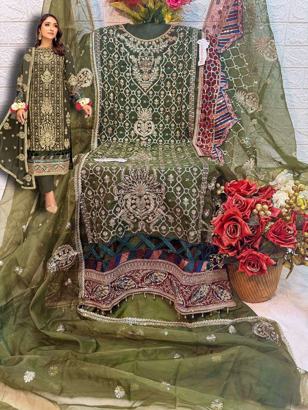 FEPIC ROSMEEN C 1735 ORGANZA HEAVY EMBROIDERED SUIT