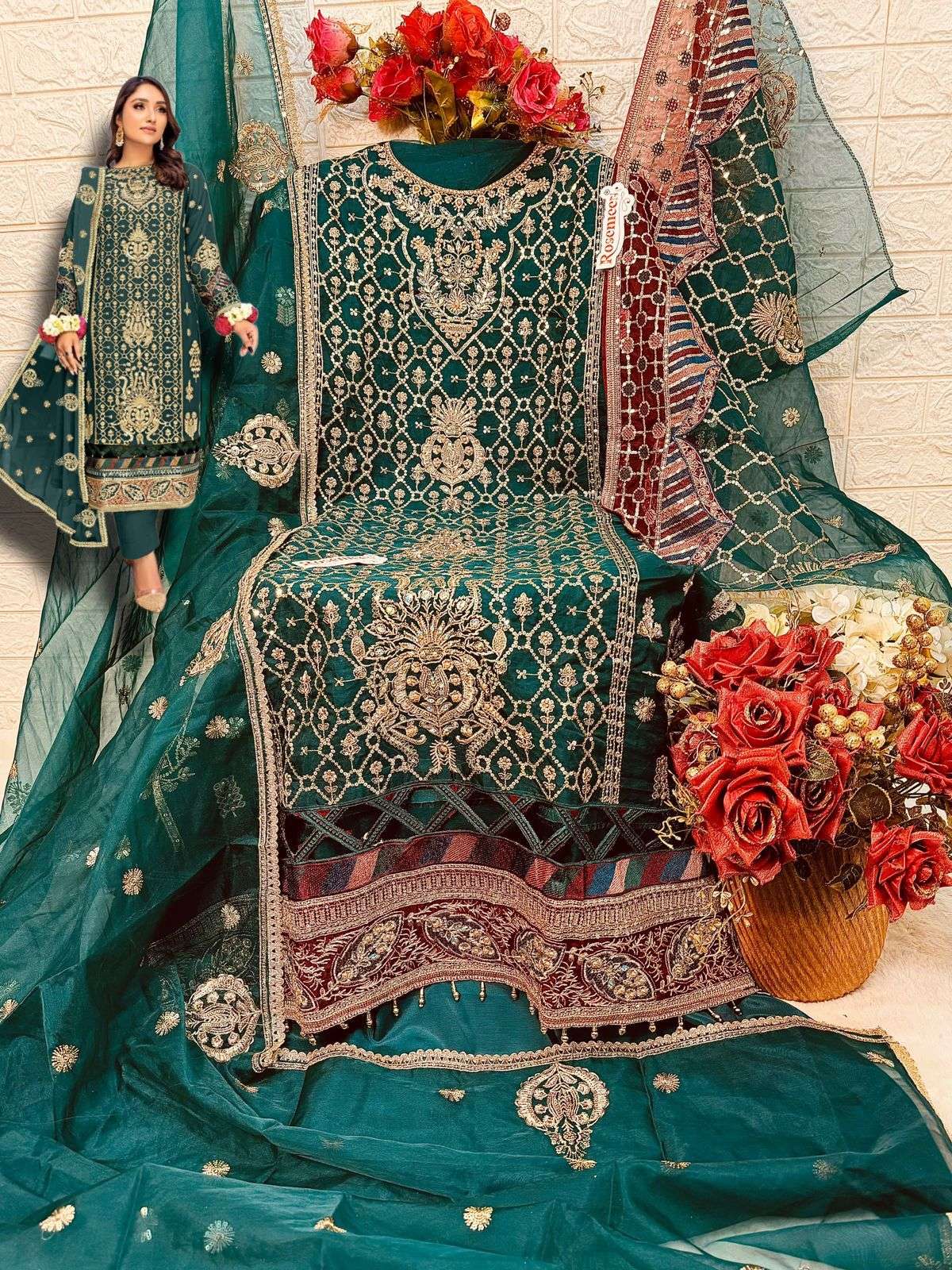 FEPIC ROSMEEN C 1735 ORGANZA HEAVY EMBROIDERED SUIT