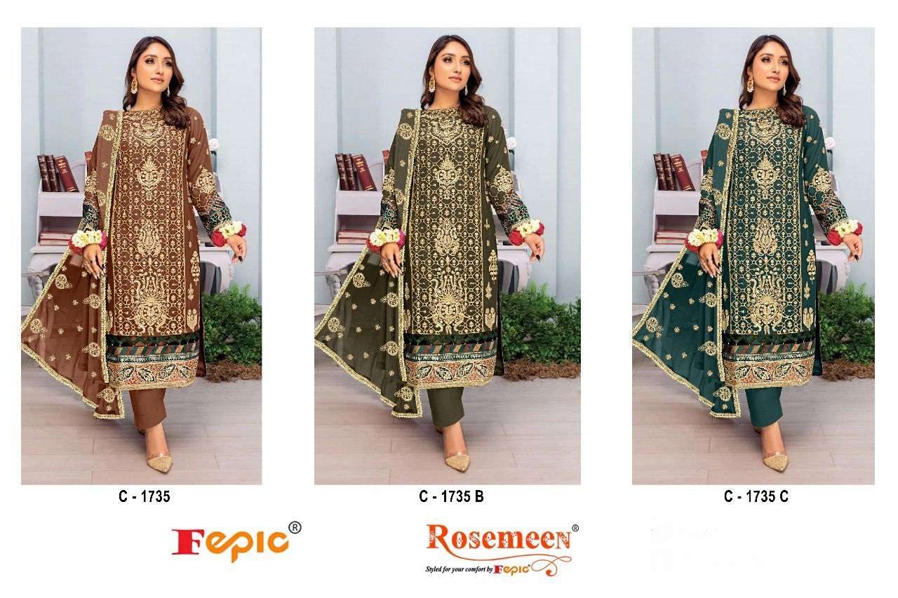 FEPIC ROSMEEN C 1735 ORGANZA HEAVY EMBROIDERED SUIT