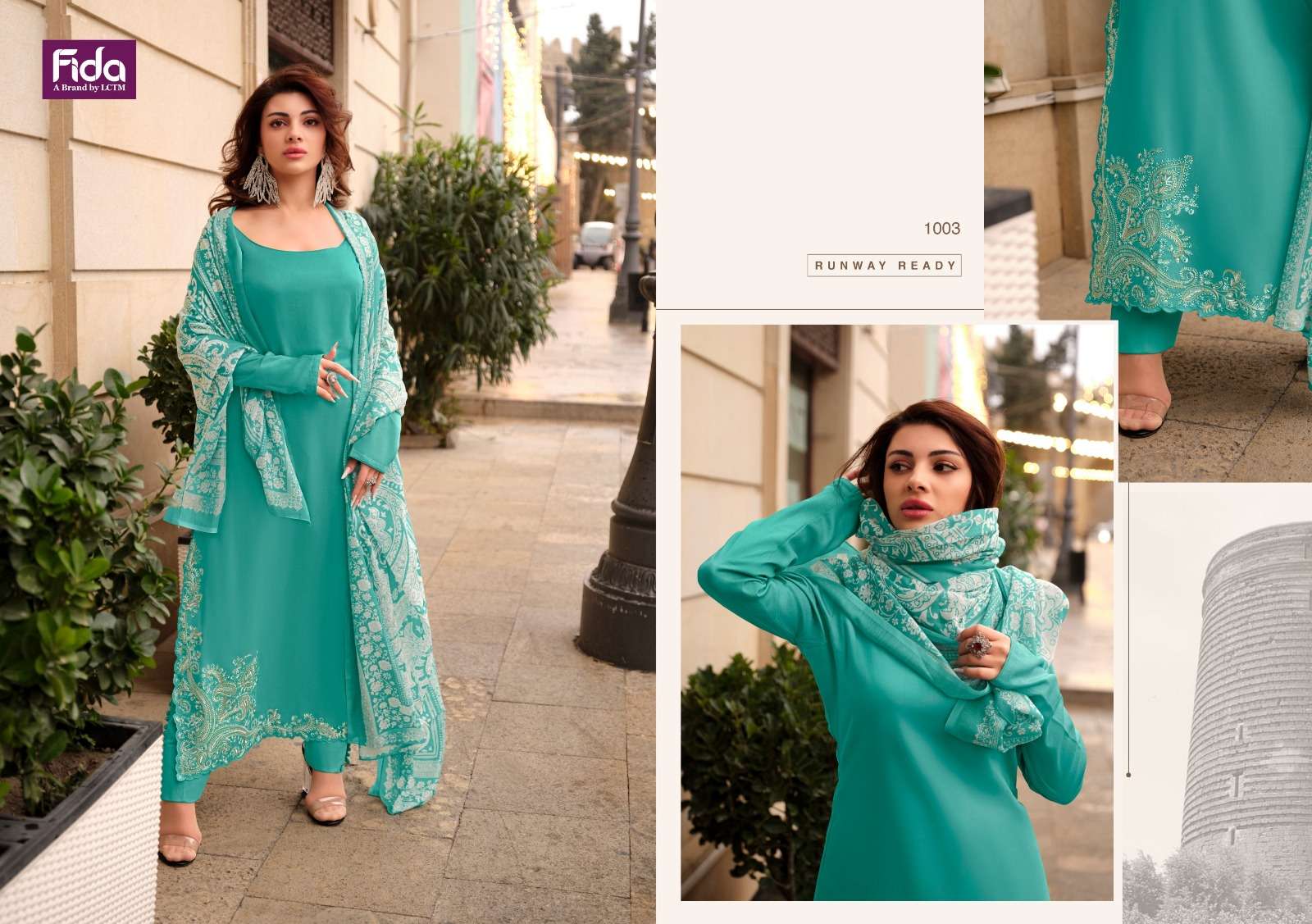 FIDA KUDRAT SATIN COTTON ESIGNER SUIT