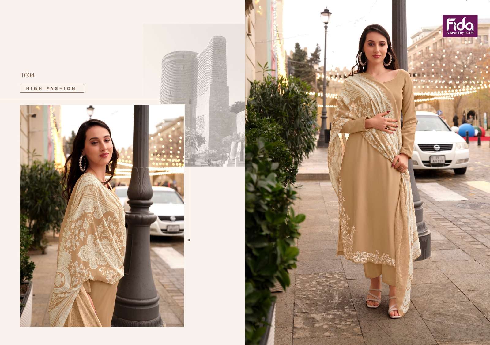 FIDA KUDRAT SATIN COTTON ESIGNER SUIT