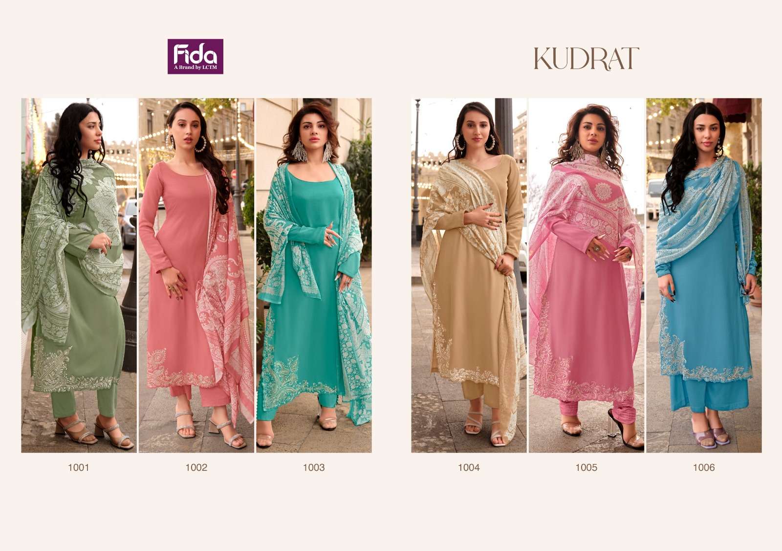 FIDA KUDRAT SATIN COTTON ESIGNER SUIT