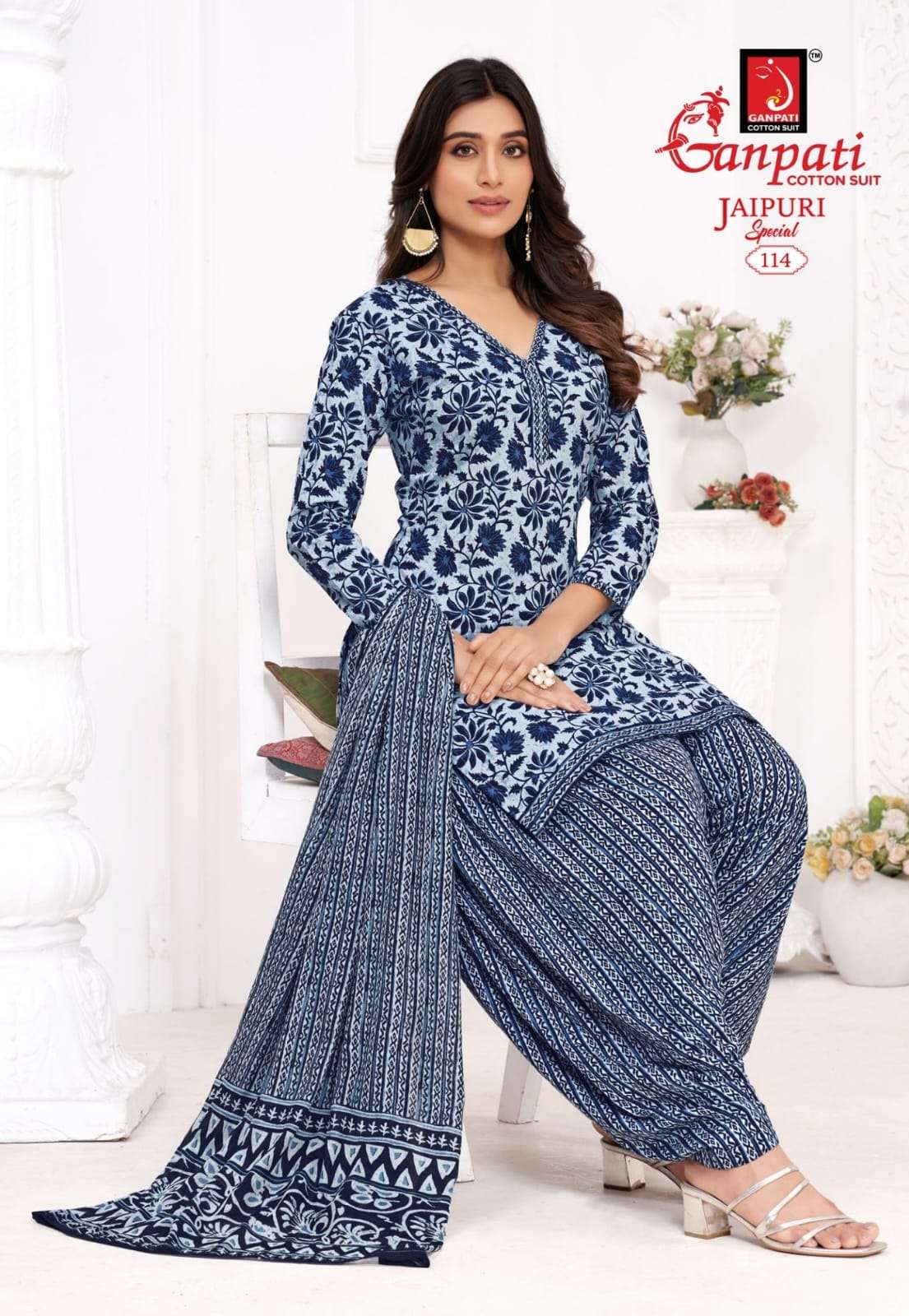 GANPATI JAIPURI PATIYALA SPECIAL VOL 10 COTTON PATIYALA DRESS