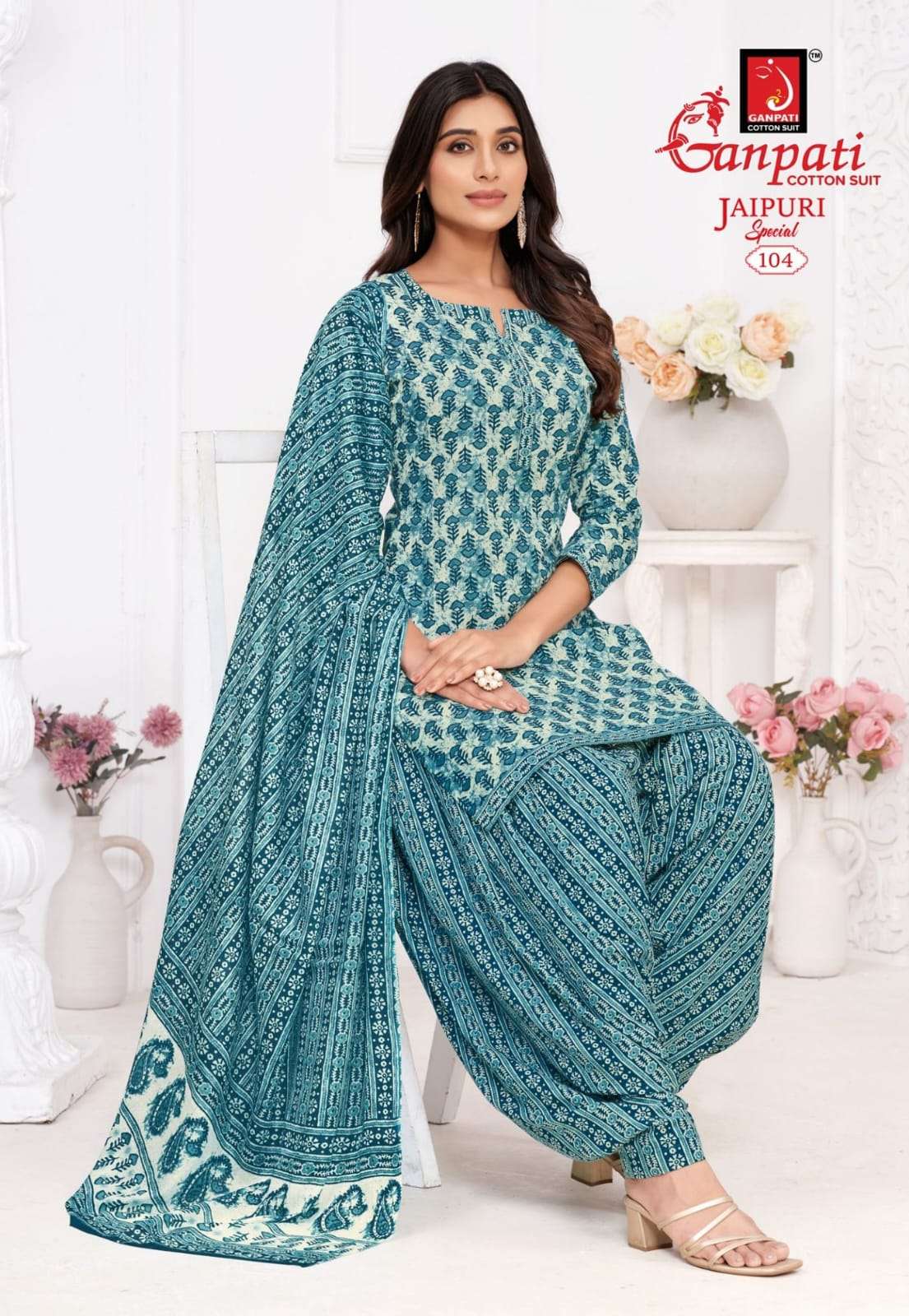 GANPATI JAIPURI PATIYALA SPECIAL VOL 10 COTTON PATIYALA DRESS