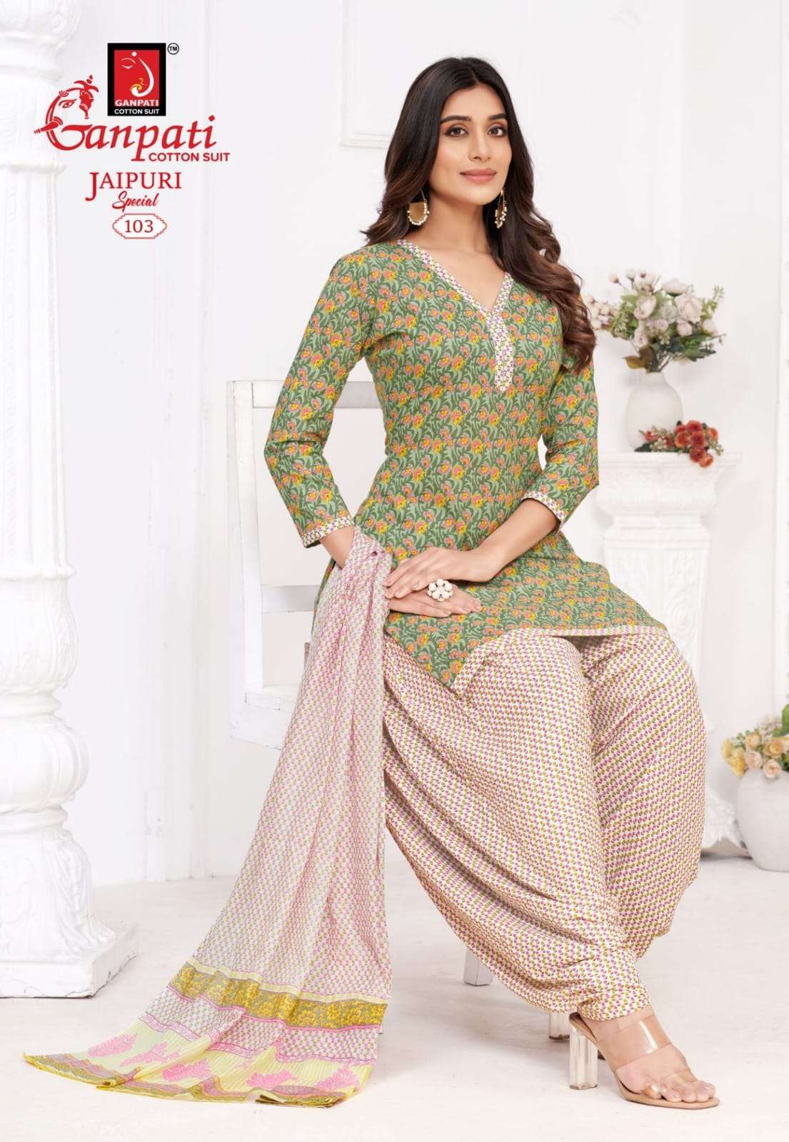 GANPATI JAIPURI PATIYALA SPECIAL VOL 10 COTTON PATIYALA DRESS