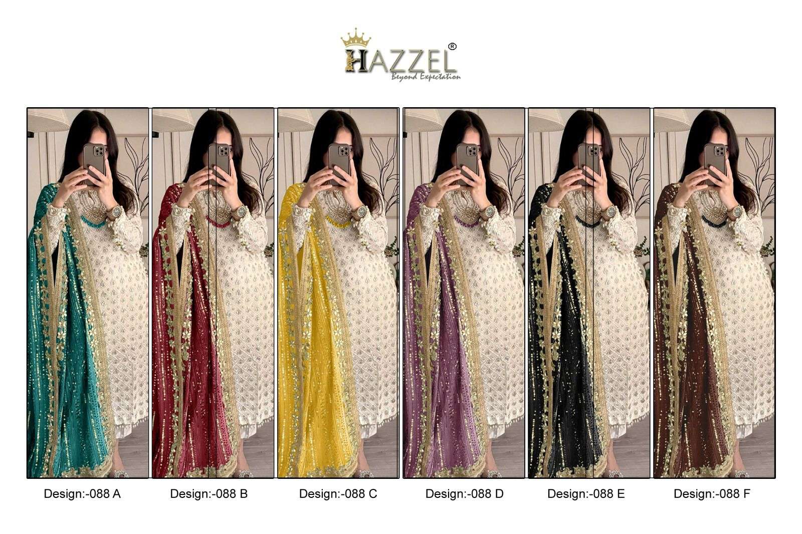 HAZZEL D NO 88 GEORGETTE EMBROIDERED SUIT