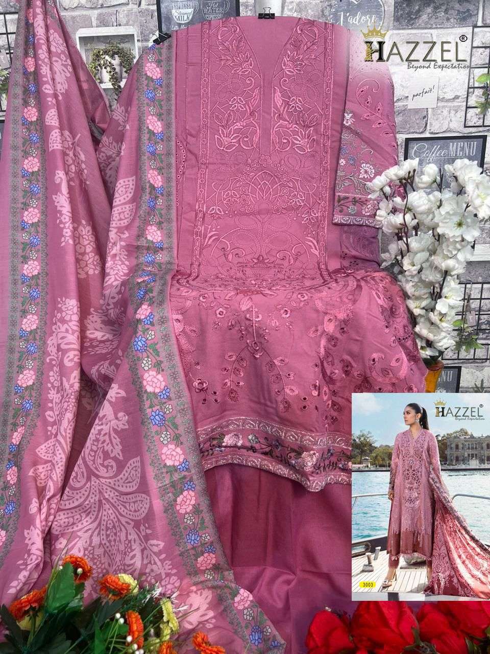 HAZZEL MARIA B EMBROIDERED 24 COTTON SALWAR KAMEEZ 