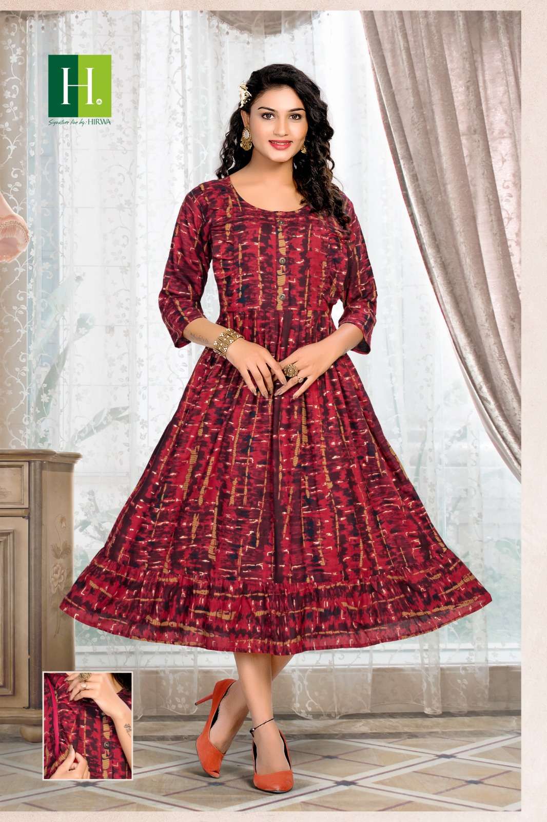 HIRWA GOOD NEWS FEEDING PATTERN KURTI