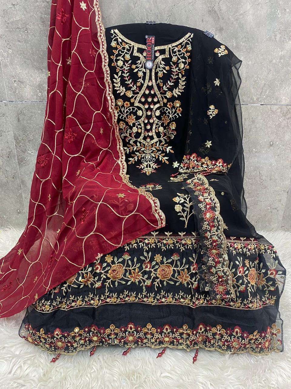 HOOR TEX H 174 GEORGETTE EMBROIDERED SUIT