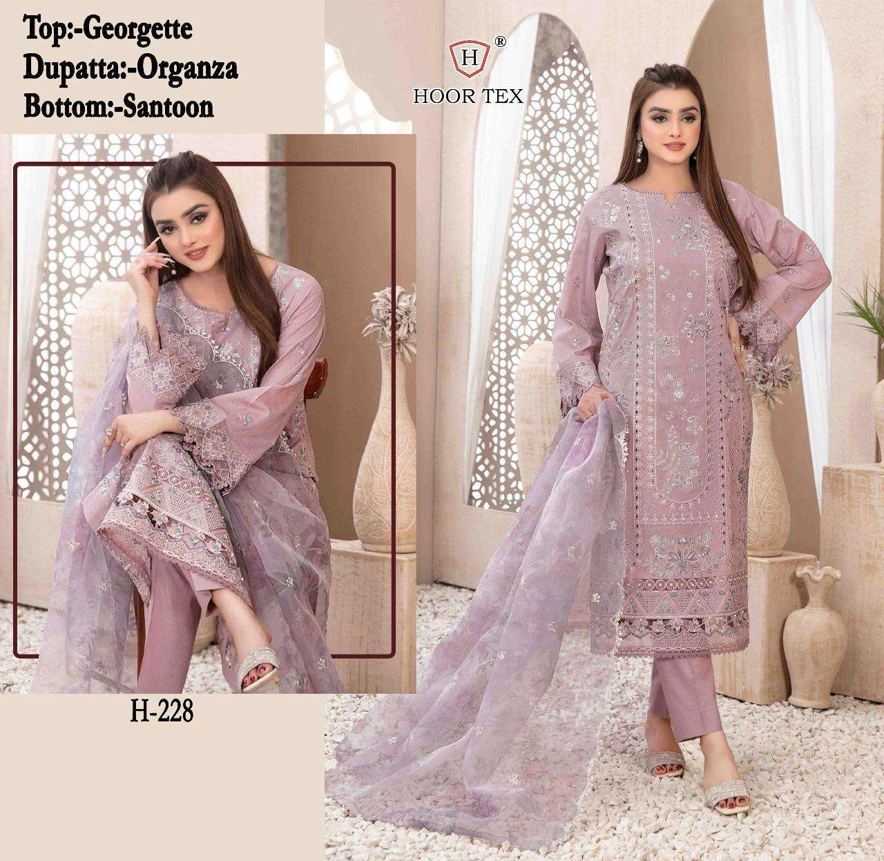 HOOR TEX H 228 GEORGETTE HEAVY EMBROIDERY SUIT
