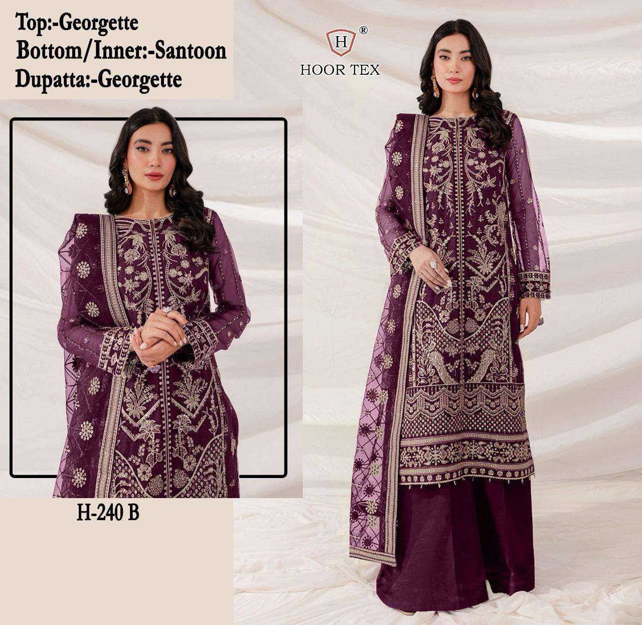 HOOR TEX H 240 GEORGETTE DESIGNER SUIT