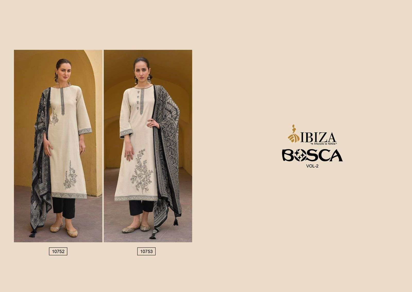 IBIZA BOSCO VOL 2 LAWN COTTON FANCY HAND WORK DESIGNER SUIT