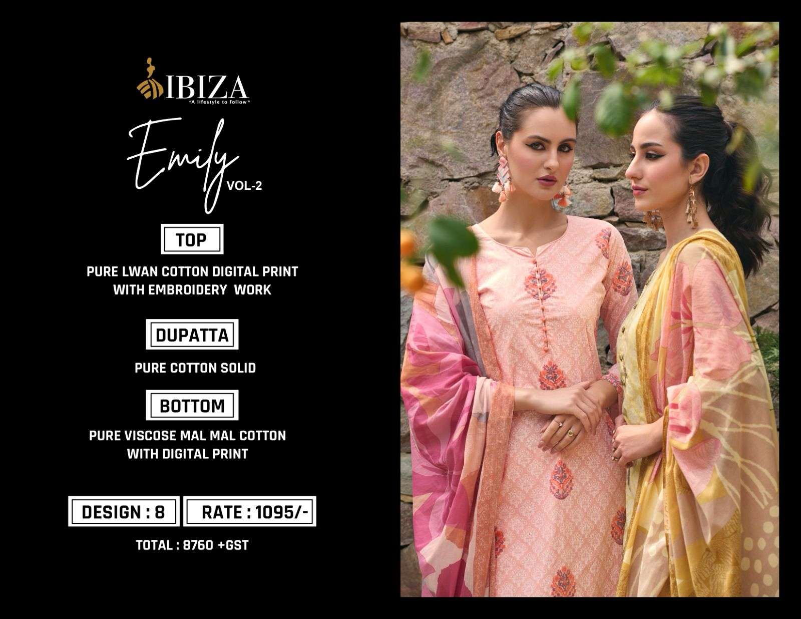  IBIZA EMILY VOL 2 LAWN COTTON FANCY EMBROIDERY WORK SUIT