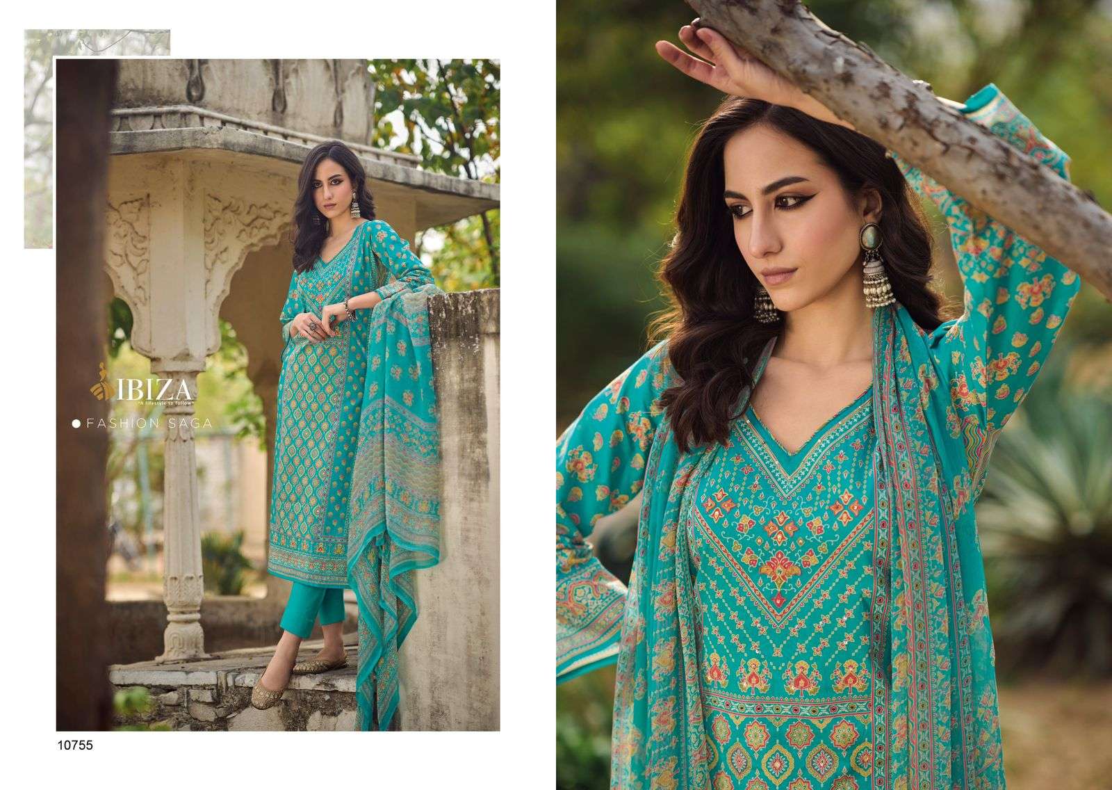 IBIZA FABLLANA DIGITAL PRINT LAWN COTTON WITH HAND WORK SUIT