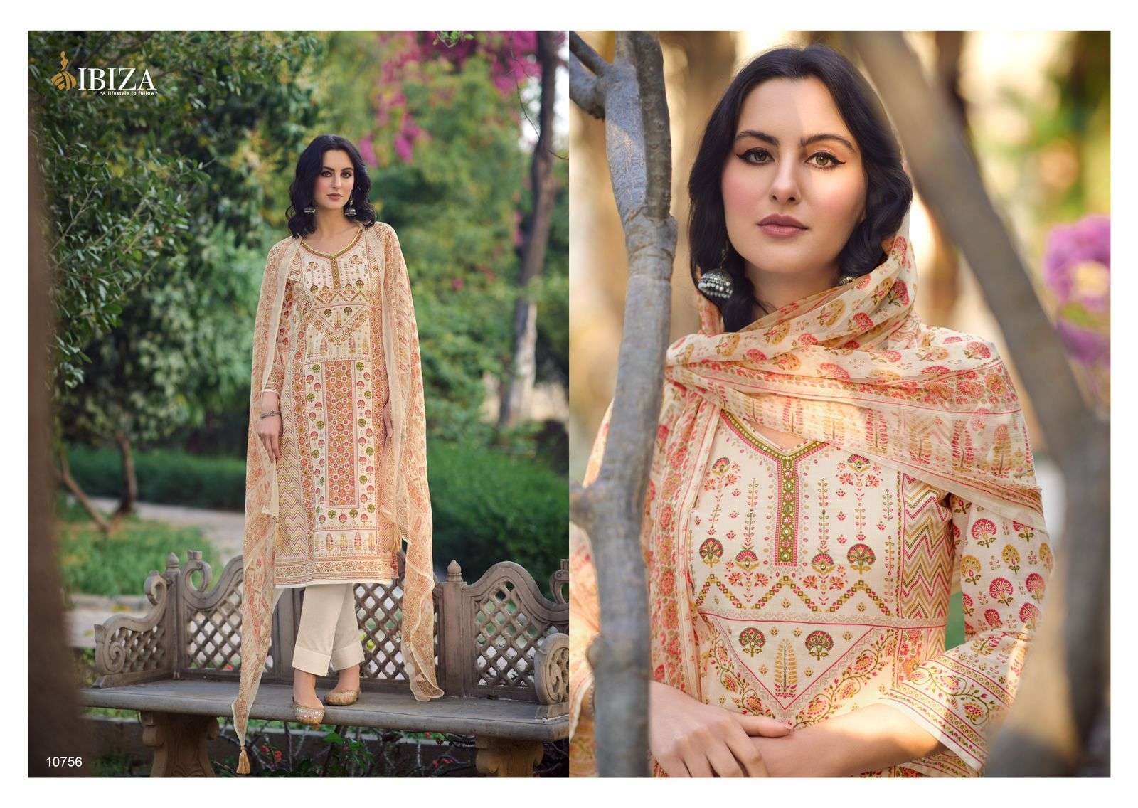 IBIZA FABLLANA DIGITAL PRINT LAWN COTTON WITH HAND WORK SUIT