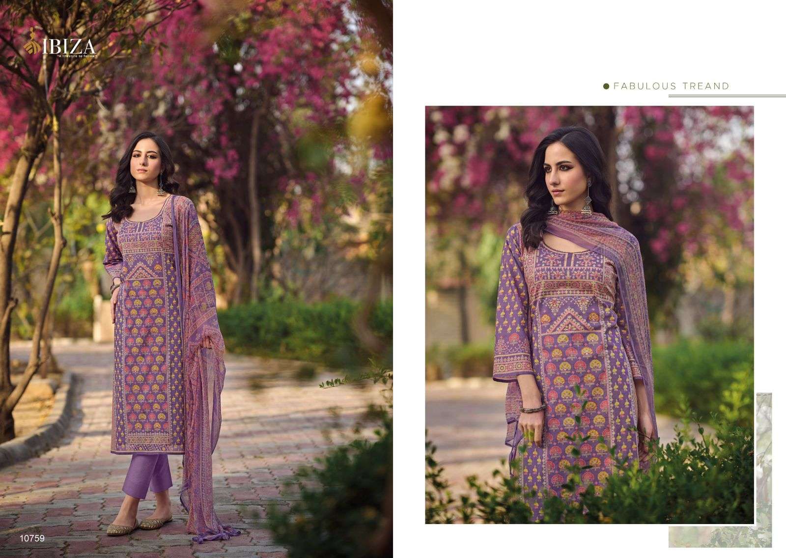 IBIZA FABLLANA DIGITAL PRINT LAWN COTTON WITH HAND WORK SUIT