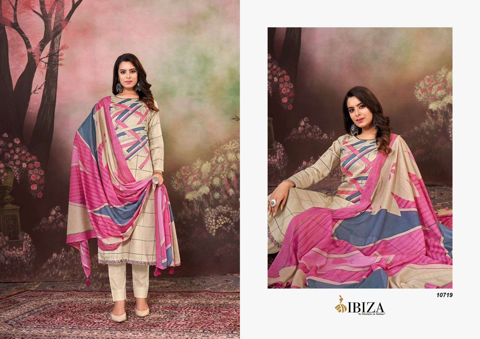 IBIZA SUHANI JAM COTTON FANCY DESIGNER SUIT