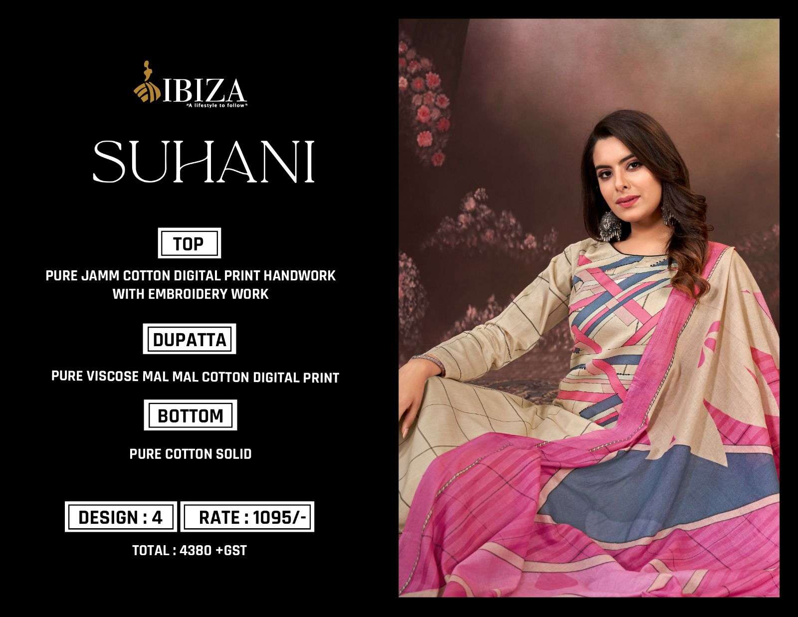 IBIZA SUHANI JAM COTTON FANCY DESIGNER SUIT