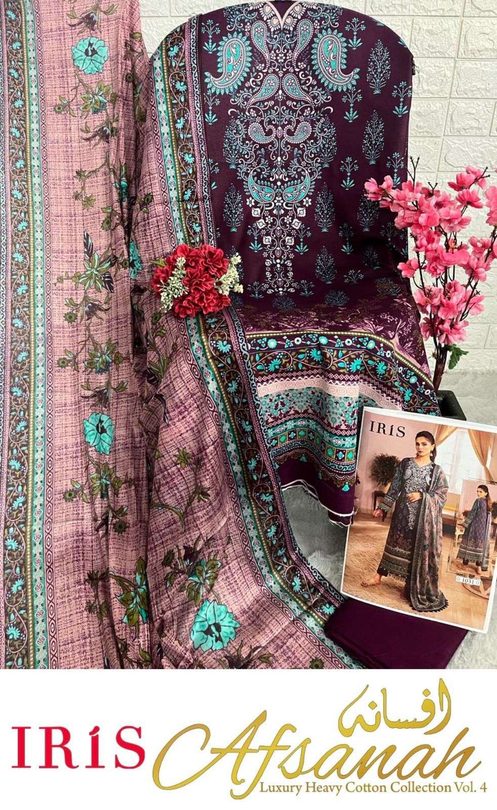 IRIS AFSANAH VOL 4 COTTON DIGITAL PRINT SUIT