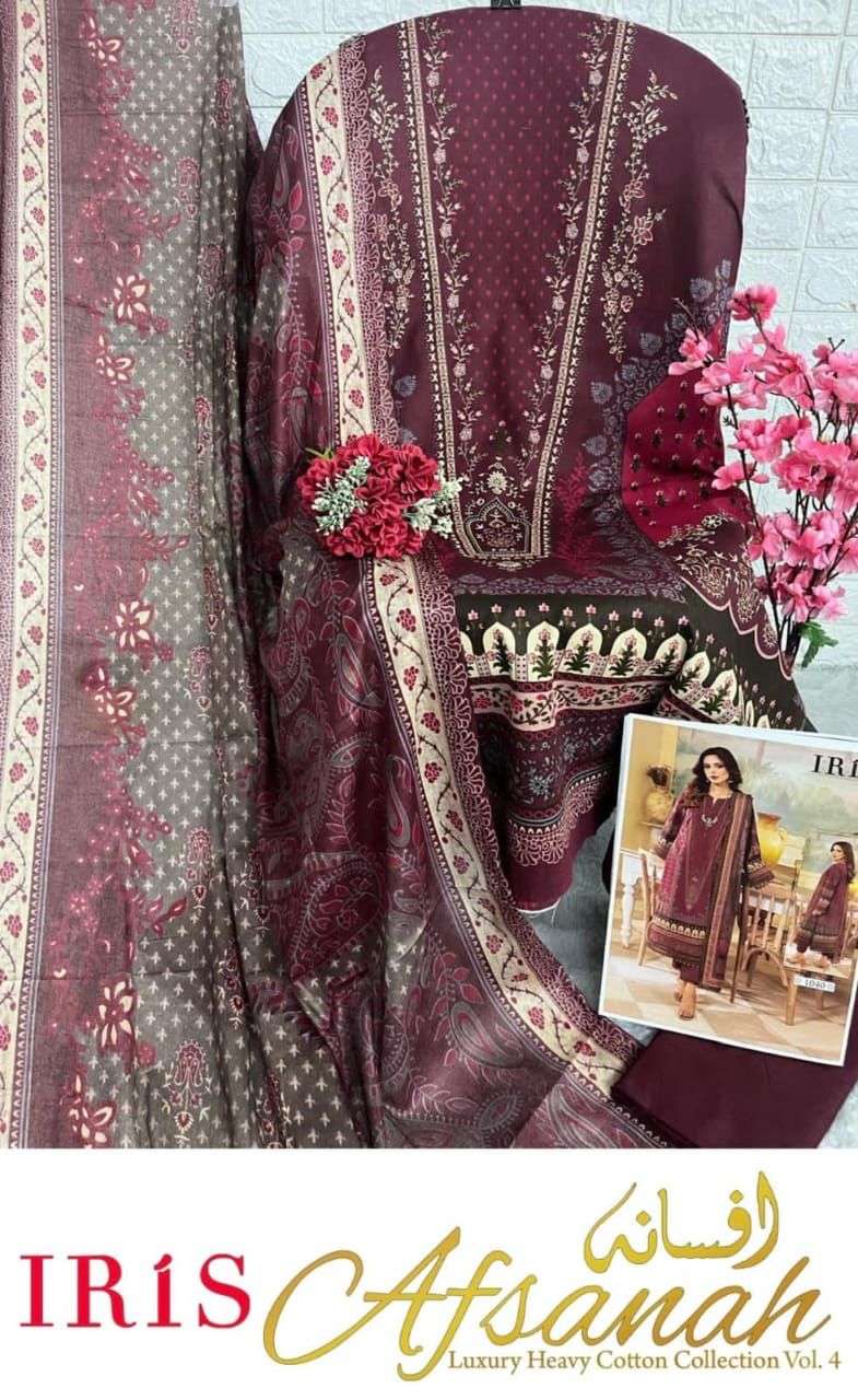 IRIS AFSANAH VOL 4 COTTON DIGITAL PRINT SUIT