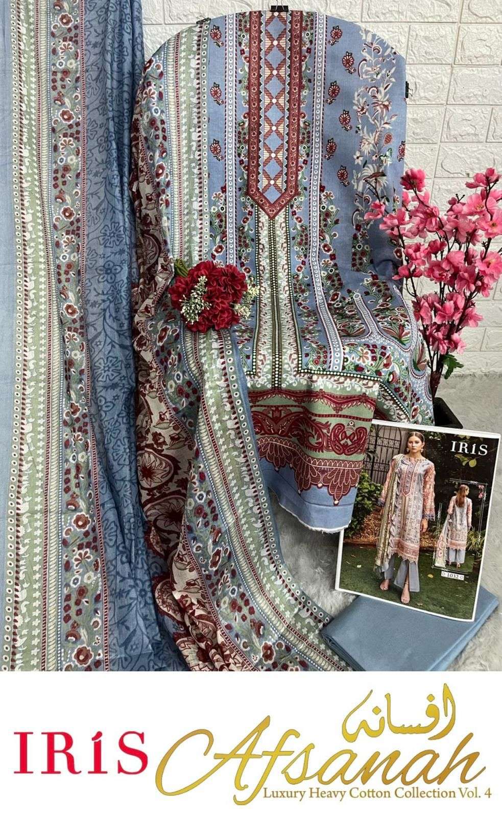 IRIS AFSANAH VOL 4 COTTON DIGITAL PRINT SUIT