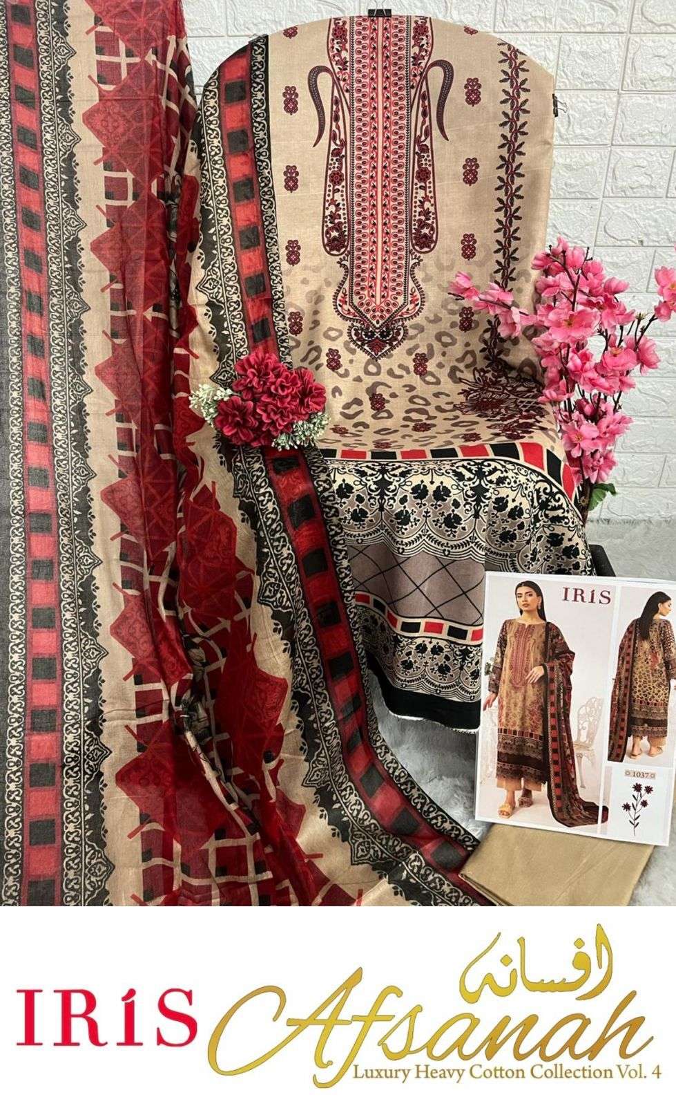IRIS AFSANAH VOL 4 COTTON DIGITAL PRINT SUIT