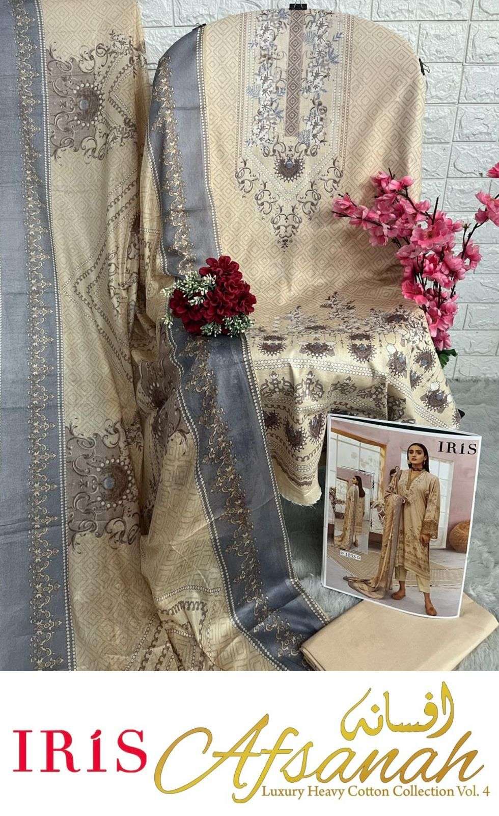 IRIS AFSANAH VOL 4 COTTON DIGITAL PRINT SUIT