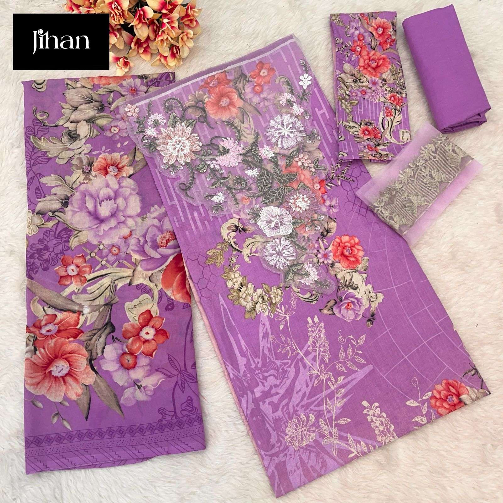 JIHAN D NO 3339 COTTON FANCY SALWAR KAMEEZ 