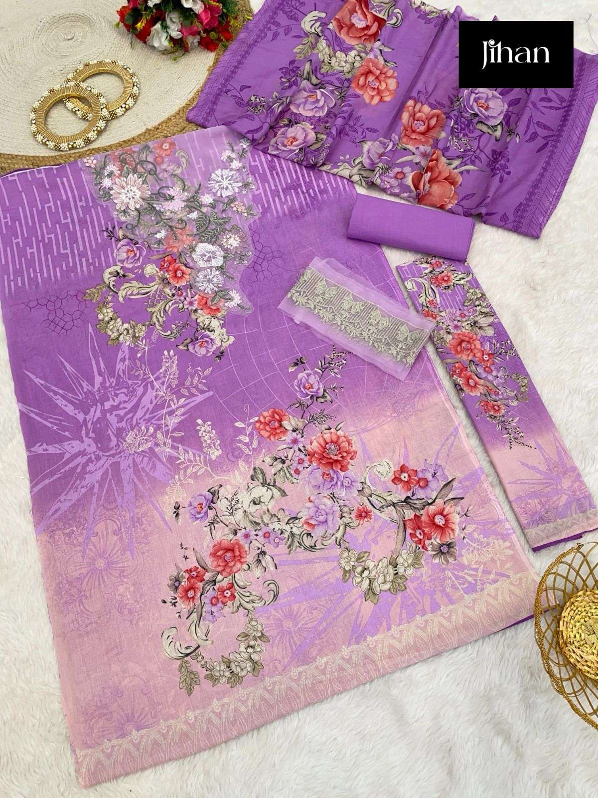 JIHAN D NO 3339 COTTON FANCY SALWAR KAMEEZ 