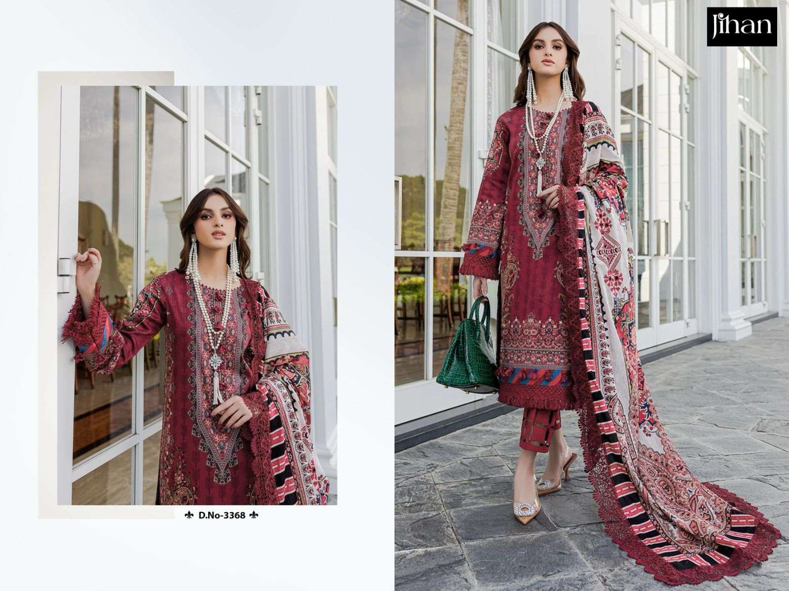 JIHAN D NO 3368 COTTON FANCY WORK SUIT