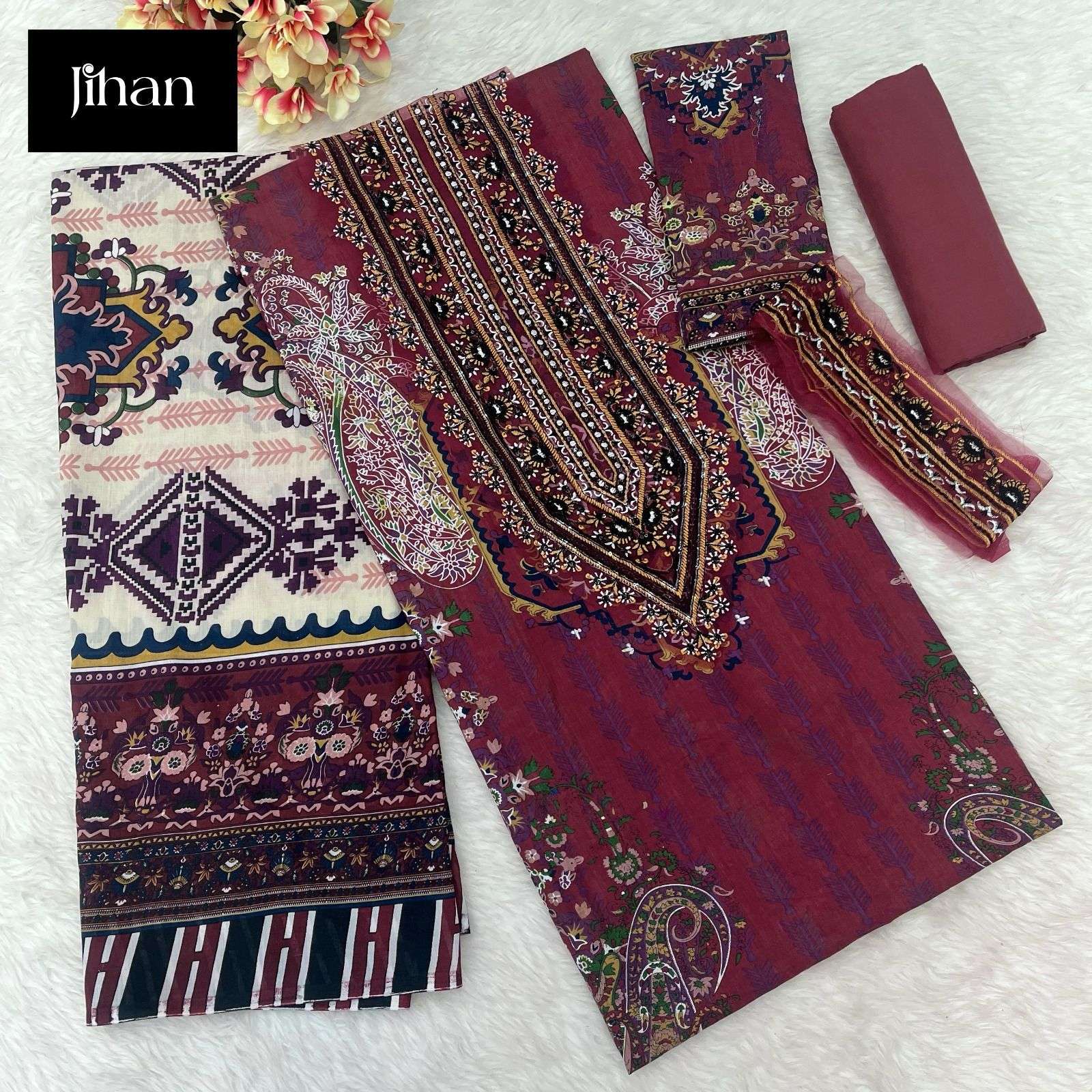 JIHAN D NO 3368 COTTON FANCY WORK SUIT