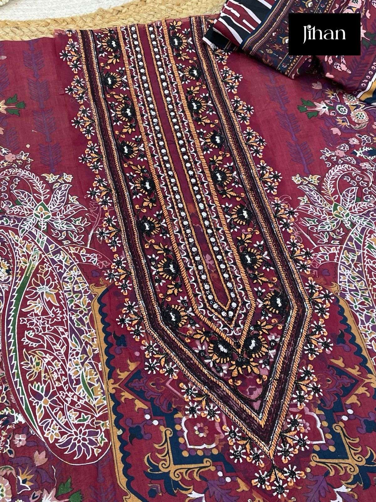 JIHAN D NO 3368 COTTON FANCY WORK SUIT