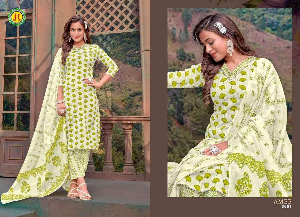 JT AMEE VOL 3 LAWN COTTON PRINT KURTI COMBO SET 
