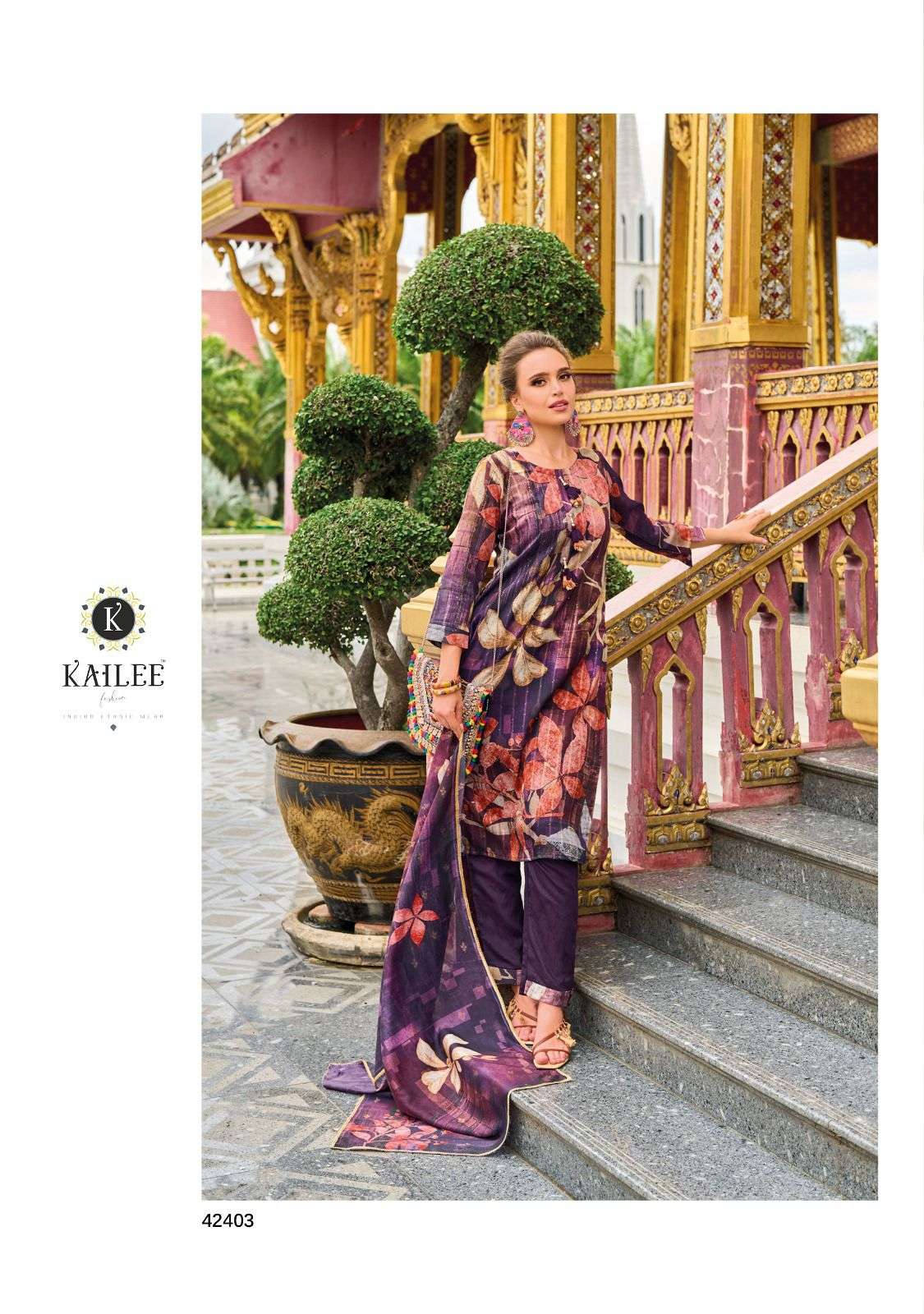 KAILEE FASHION SHABIBA FANCY DESIGNER KURTI COMBO SET 