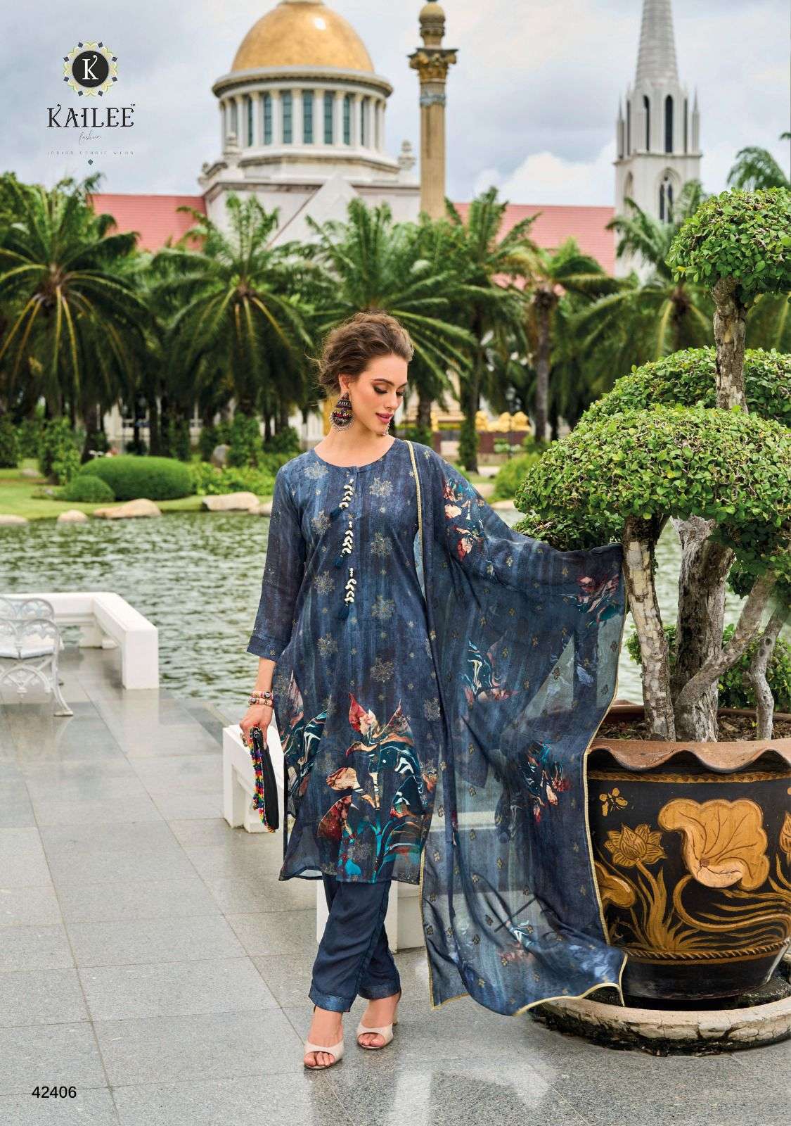 KAILEE FASHION SHABIBA FANCY DESIGNER KURTI COMBO SET 