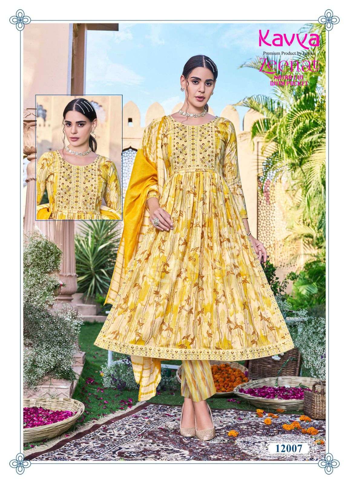 KAVYA ZEENAT VOL 12 NAIRA CUT PATTERN KURTI COMBO SET 
