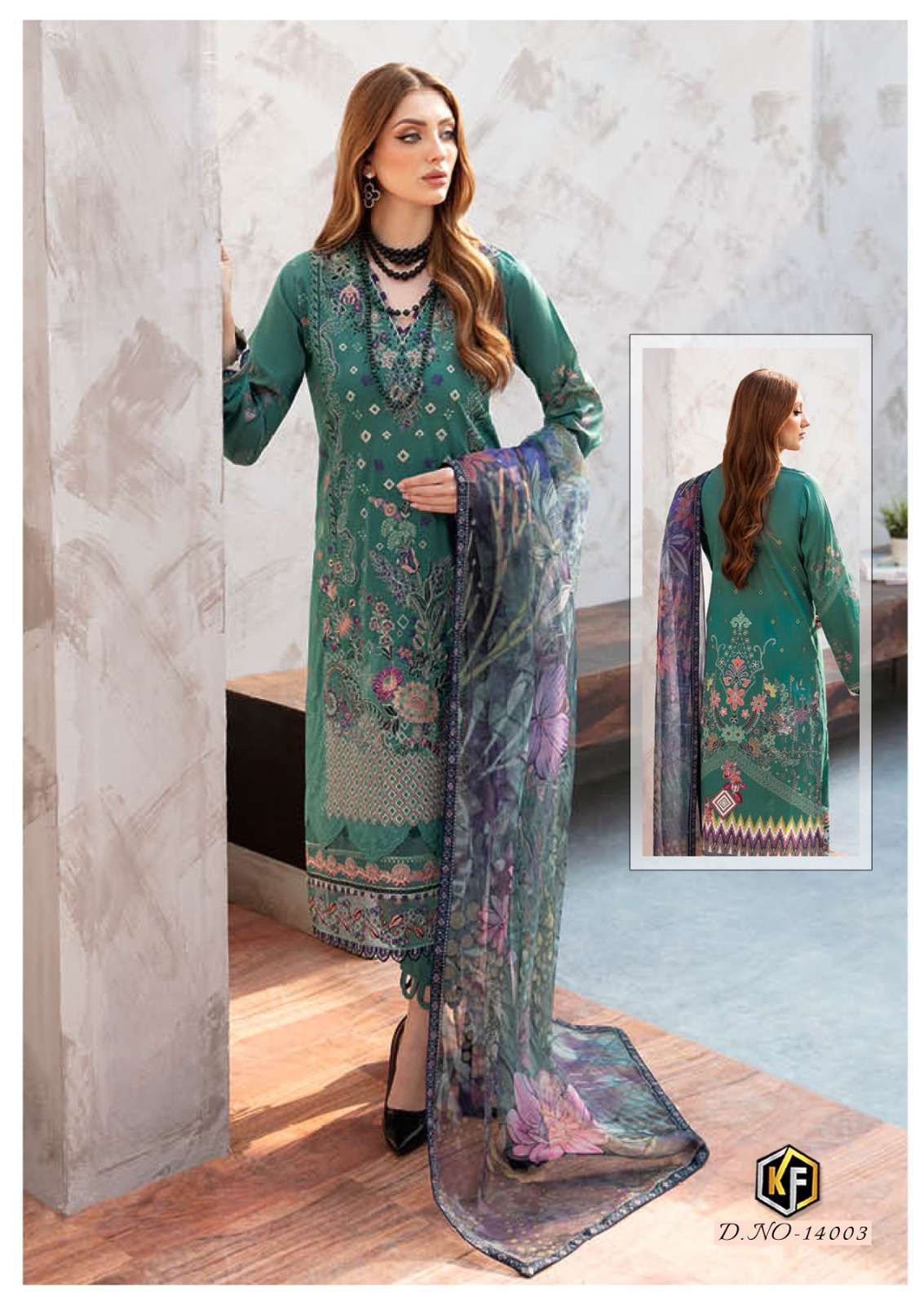 KEVAL FAB CHARIZMA VOL 14 COTTON DIGITAL PRINT SUIT