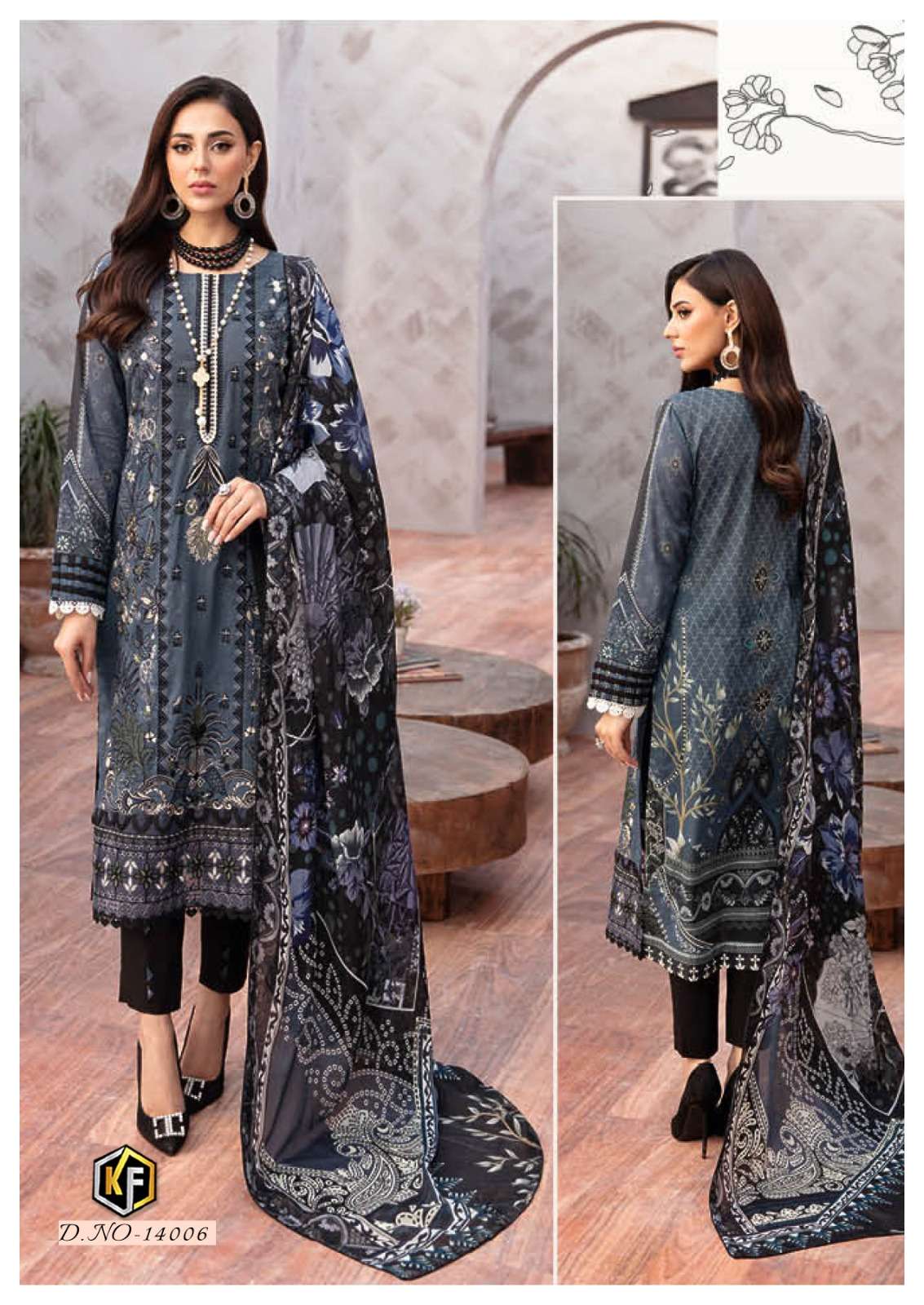 KEVAL FAB CHARIZMA VOL 14 COTTON DIGITAL PRINT SUIT