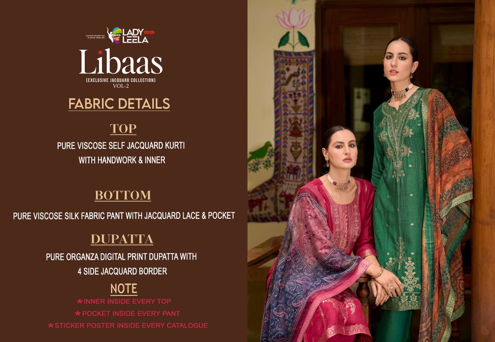 LADY LEELA LIBAAS VOL 2 JACQUARD DESIGNER PARTY WEAR SUIT