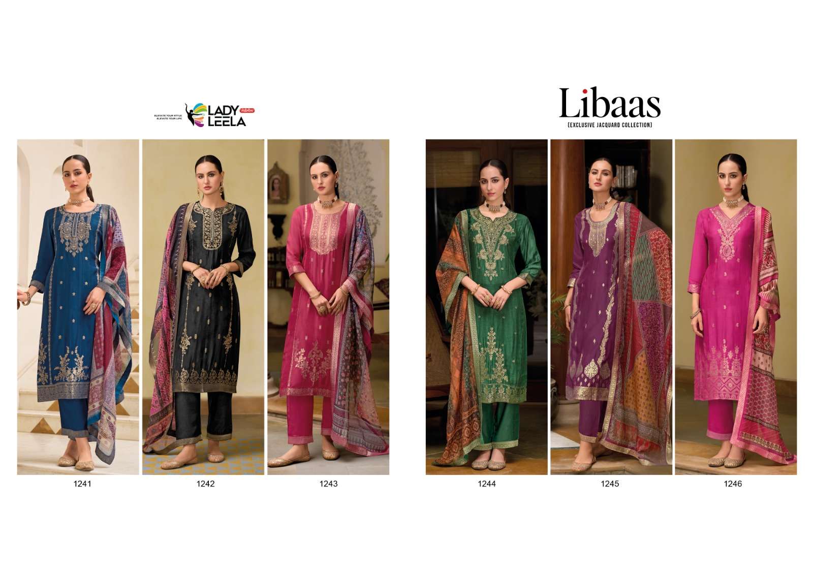 LADY LEELA LIBAAS VOL 2 JACQUARD DESIGNER PARTY WEAR SUIT