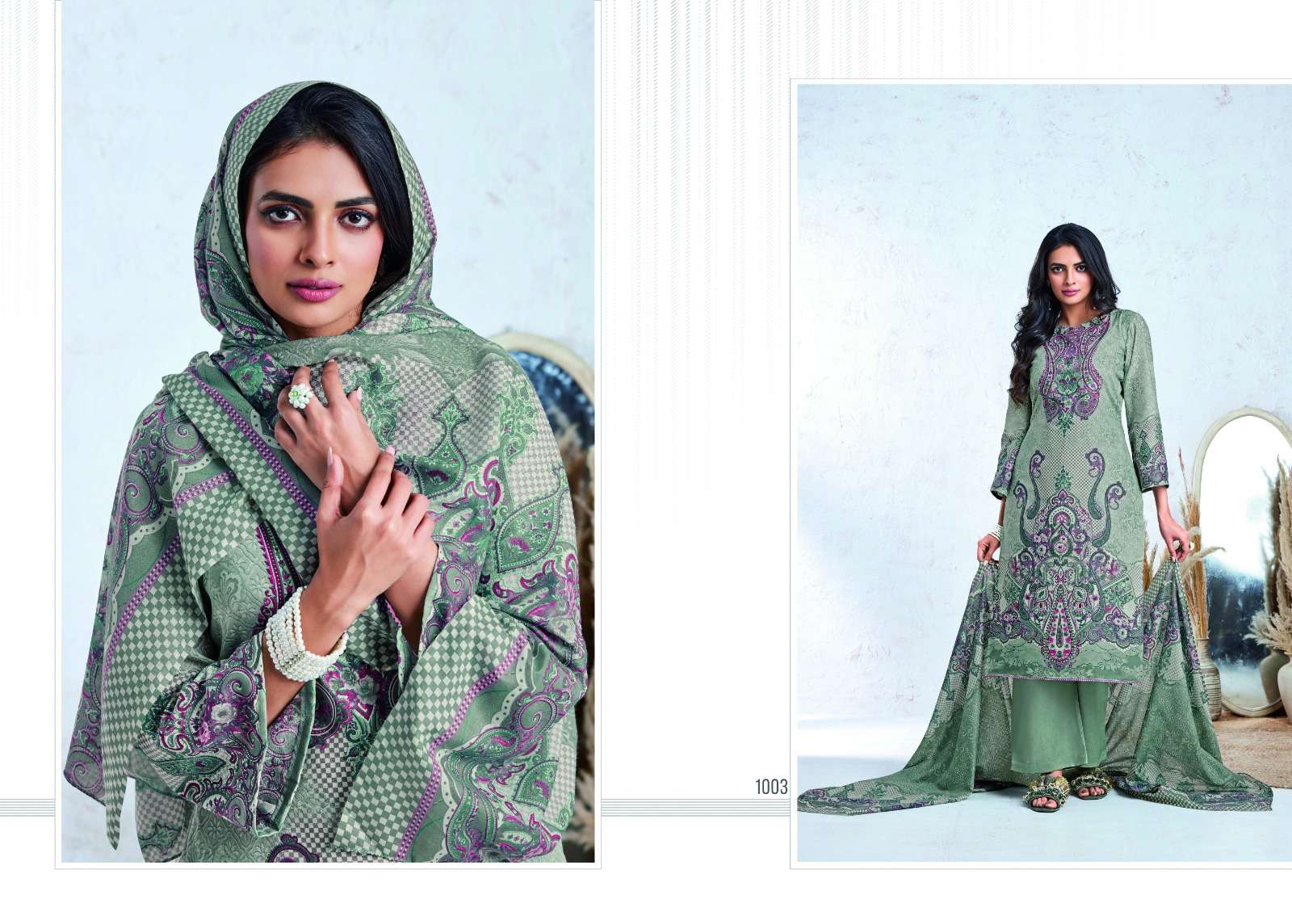 LEELA ZASHA COTTON DIGITAL PRINT SUIT