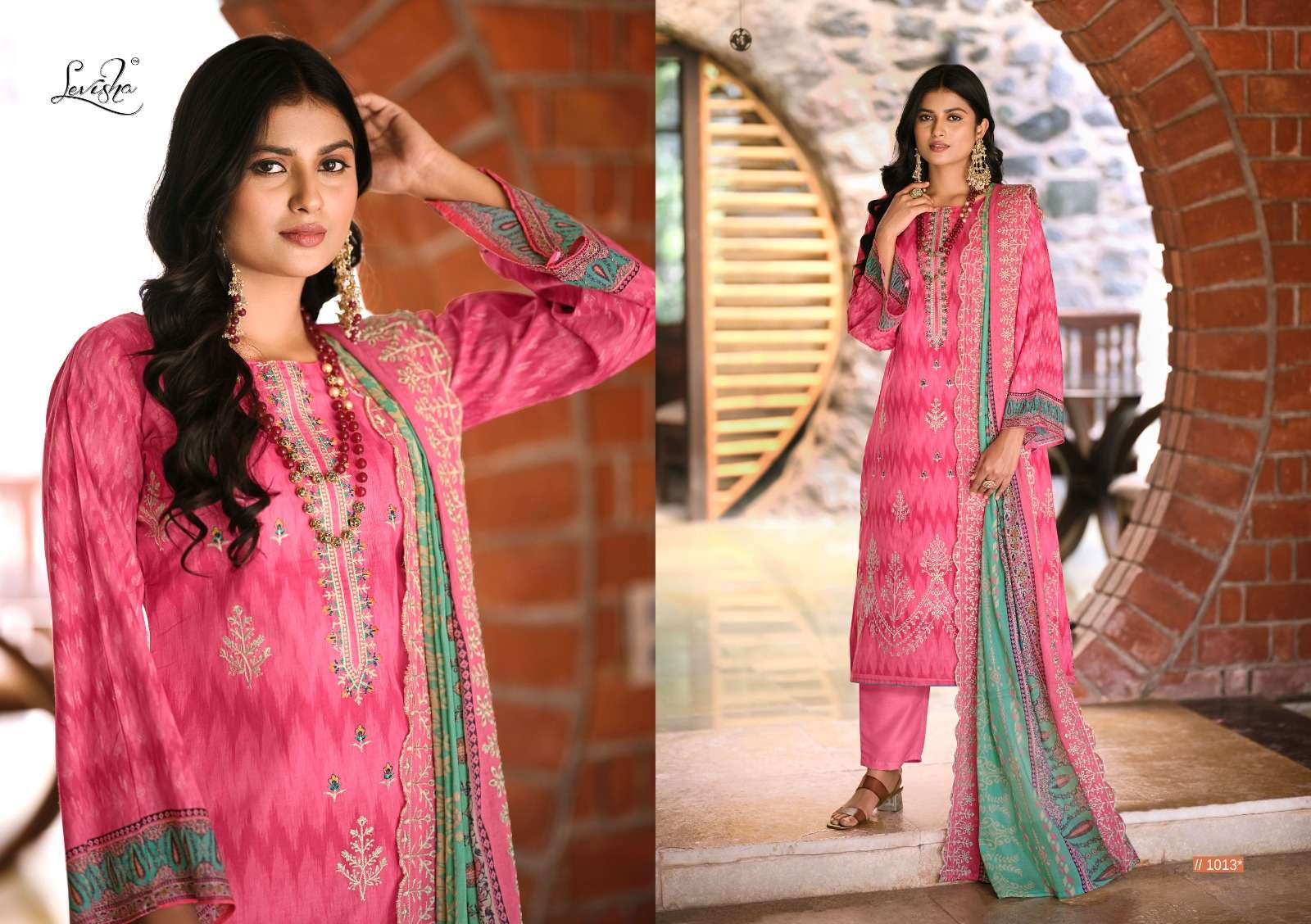 LEVISHA BINSAEED CAMBRIC COTTON FANCY WORK SUIT