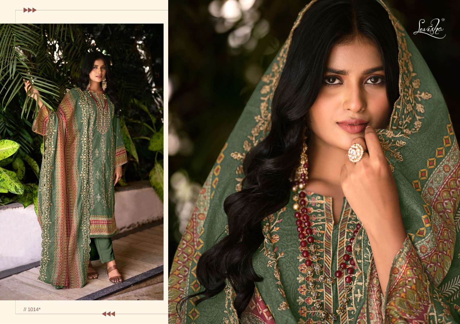 LEVISHA BINSAEED CAMBRIC COTTON FANCY WORK SUIT