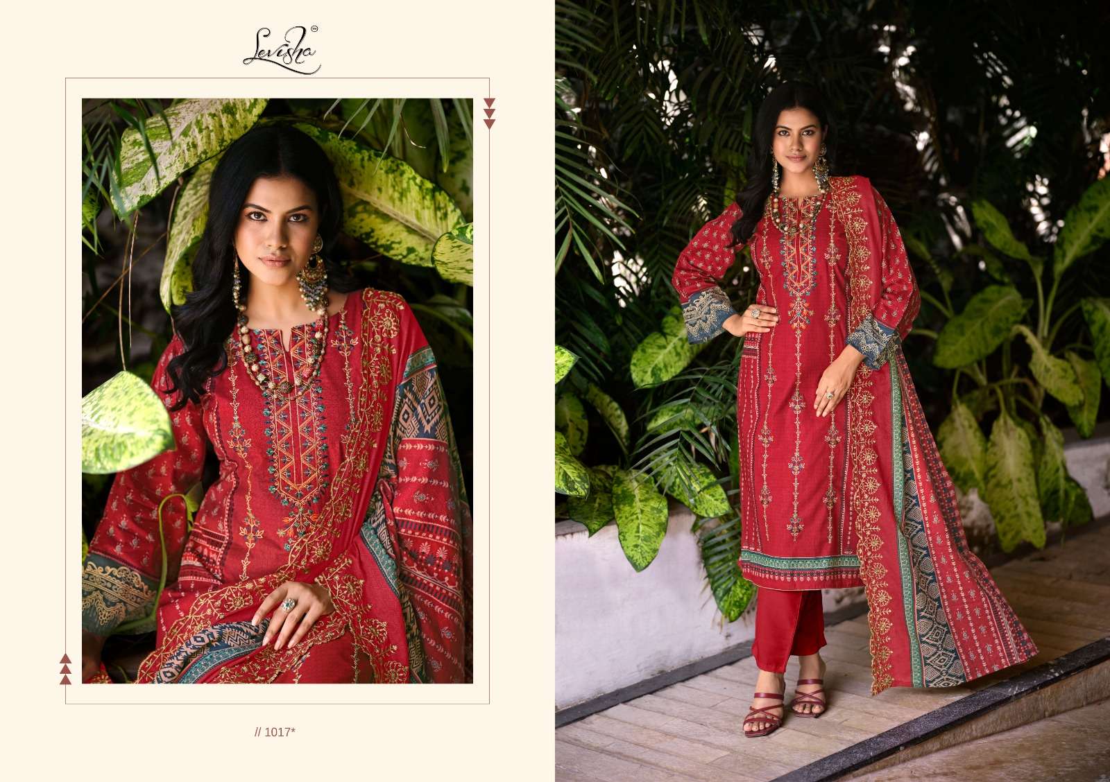 LEVISHA BINSAEED CAMBRIC COTTON FANCY WORK SUIT