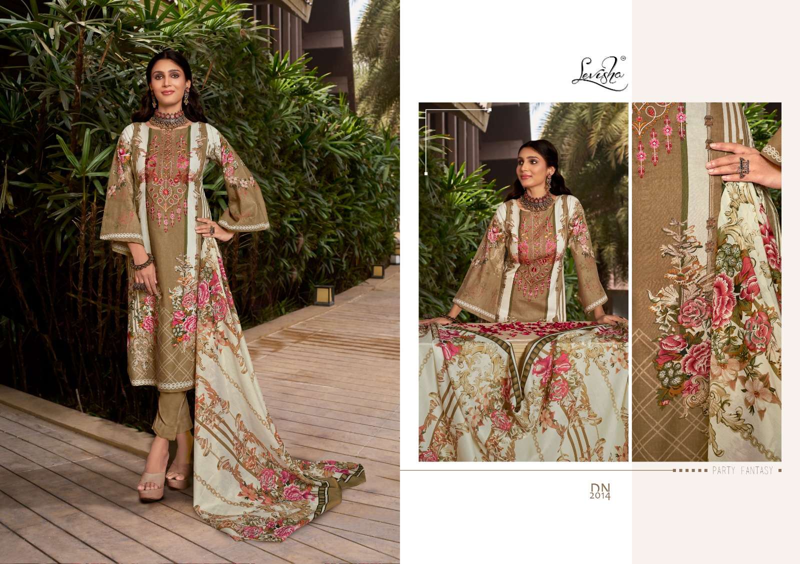 LEVISHA NAIRA NX VOL 2 COTTON PAKISTANI PRINT WITH FANCY WORK SUIT