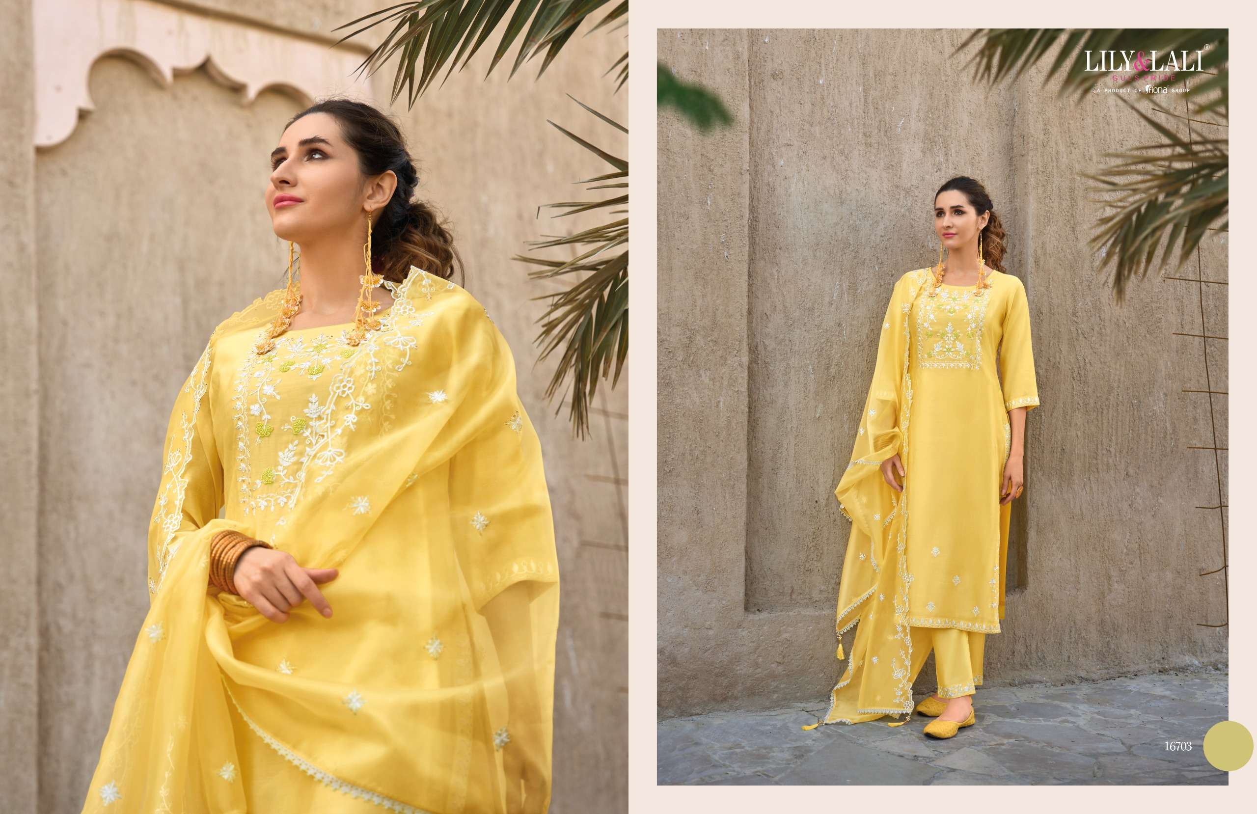 LILY AND LALI AASMANI FANCY DESIGNER KURTI COMBBO SET 