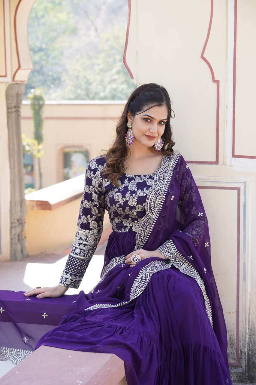 LW 9155 GOWN DUPATTA