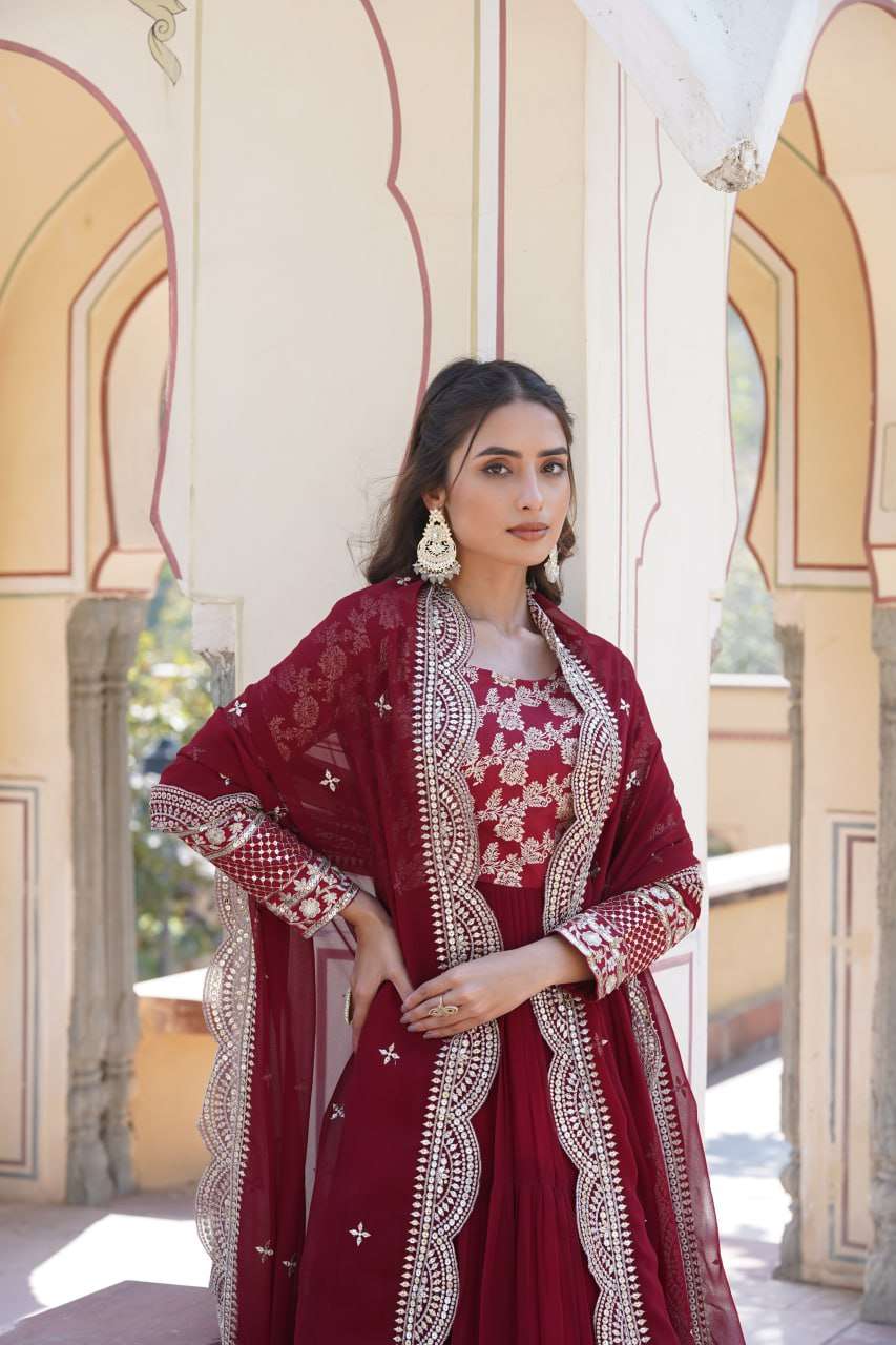 LW 9155 GOWN DUPATTA