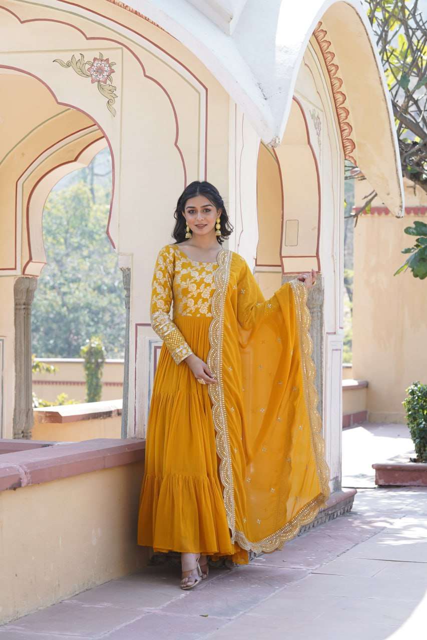 LW 9155 GOWN DUPATTA